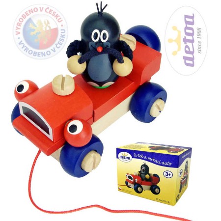 DETOA  KRTEK a mrkací auto s Krtečkem * DŘEVĚNÉ HRAČKY *