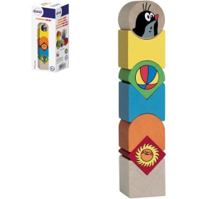 DETOA DŘEVO Pyramida baby balanční věžička Krtek (Krteček) 7 dílků