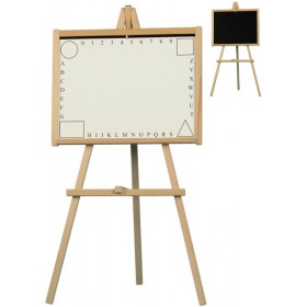 DŘEVO Tabule školní stojanová bílá na psaní fixy / magnetická 2v1