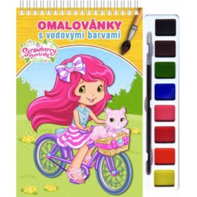 AKIM Omalovánky set s barvami a štětcem Jahůdka (Strawberry Shortcake)