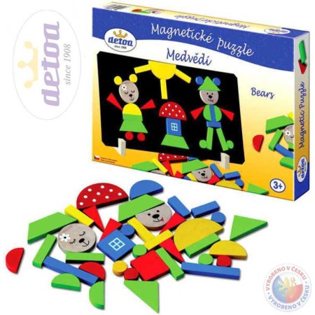 DETOA Puzzle medvědi magnetické  * DŘEVĚNÉ HRAČKY *