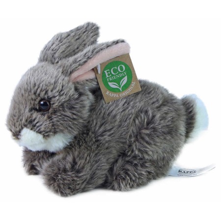 PLYŠ Králík tmavě šedý ležící 17cm Eco-Friendly *PLYŠOVÉ HRAČKY*