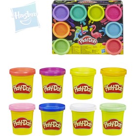 HASBRO PLAY-DOH Modelína dětská set 8 kelímků neonové barvy 2 druhy
