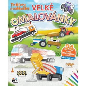 JIRI MODELS Omalovánky velké se samolepkami Traktory a náklaďáky