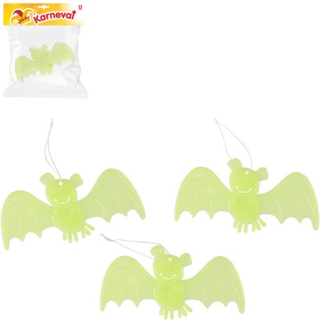 Netopýr 20cm zvířátko svítící ve tmě set 3ks Halloween dekorace