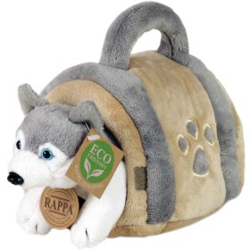 PLYŠ Pes Husky 13cm set s přepravkou Eco-Friendly *PLYŠOVÉ HRAČKY*