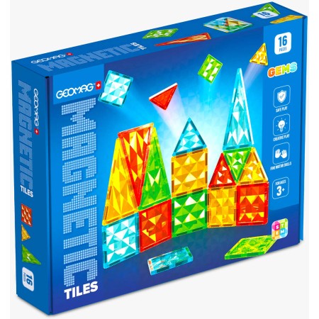 GEOMAG Magnetic Tiles Gems 16 dílků magnetická STAVEBNICE