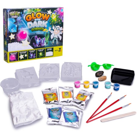 Glow in the dark sada pokusů svítí ve tmě fosforeskuje v krabici