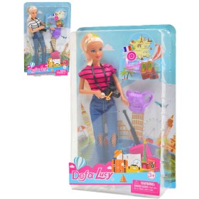 Panenka Defa Lucy cestovatelka 29cm s kufrem a doplňky 2 barvy v krabici