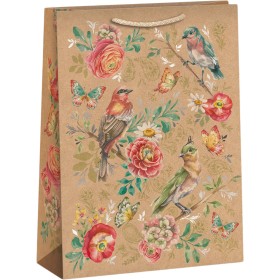 Taška dárková Ptáčci 31x42cm papírová Natur Eco-Friendly