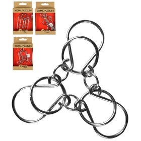 Hra hlavolam kovový puzzle skládačka 4 druhy v krabičce