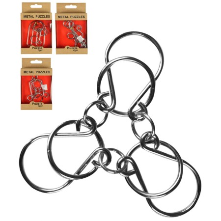 Hra hlavolam kovový puzzle skládačka 4 druhy v krabičce