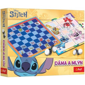 TREFL Hra Dáma a Mlýn Lilo a Stitch 2v1 *SPOLEČENSKÉ HRY*