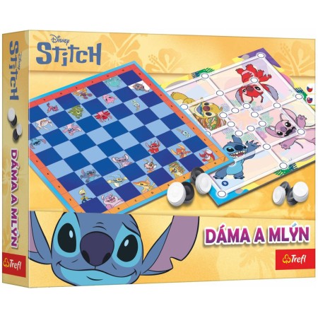 TREFL Hra Dáma a Mlýn Lilo a Stitch 2v1 *SPOLEČENSKÉ HRY*