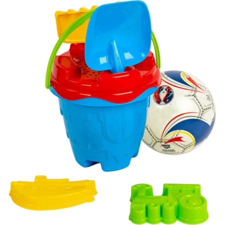 PL Sada na písek kyblík zámek set s míčem a nástroji plast