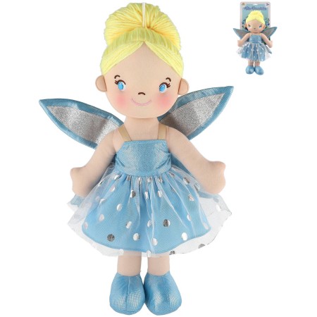 Panenka soft hadrová víla Pomněnka 40cm látková měkké tělo s křídly