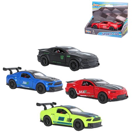 Auto sportovní kovové 12cm zpětný chod 2 druhy 2 barvy