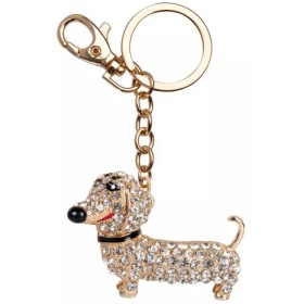 ALBI Klíčenka pes jezevčík kovový přívěsek na klíče s karabinkou