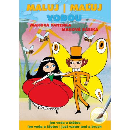 AKIM Maluj vodou podle barevných teček Maková panenka A5