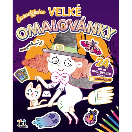 JIRI MODELS Omalovánky velké se samolepkami Čarodějnice