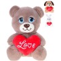 PLYŠ Zvířátko sedící se srdíčkem Love 15cm 3 druhy *PLYŠOVÉ HRAČKY*