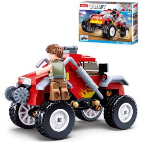 SLUBAN Town Auto červené závodní off-road 150 dílků + 1 figurka STAVEBNICE