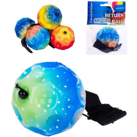 Míček Gametime soft pěnový vracející se na gumičce hoď a chyť 5 barev