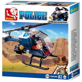 SLUBAN Police Policejní vrtulník 88 dílků + 1 figurka 4into1 STAVEBNICE