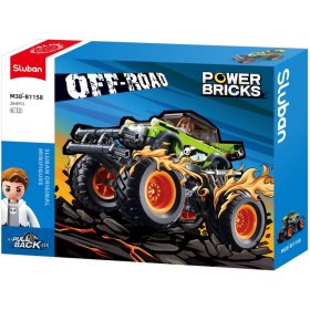 SLUBAN Power Bricks Auto off-road zelený zpětný chod 264 dílků STAVEBNICE