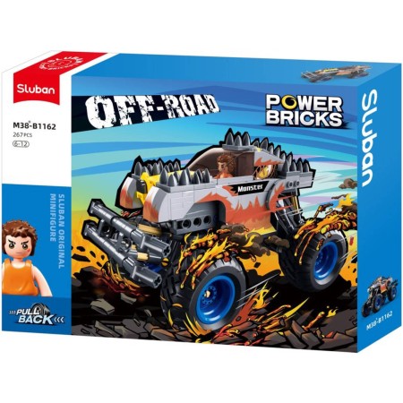 SLUBAN Power Bricks Auto off-road ohnivák zpětný chod 262 dílků STAVEBNICE