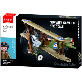 SLUBAN Model Bricks Letadlo Sopwith Camel S 293 dílků + figurka STAVEBNICE
