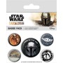 Odznaky kulaté Hvězdné Války Star Wars Mandalorian 2,5-4cm set 4ks