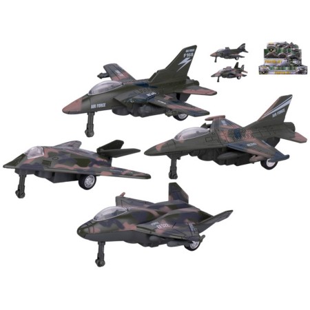 Letadlo army vojenské kovový stíhací letoun zpětný chod 6 druhů