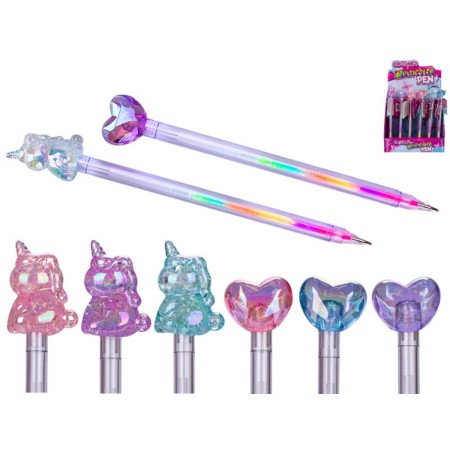 Glamour propiska dětská vícebarevné pero s ozdobou 2 druhy 3 barvy