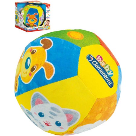 CLEMENTONI Míč soft baby měkký 16cm se zvířátky na baterie Zvuk pro miminko
