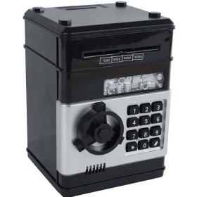 Trezor černý s odemykáním na kód set s penězi na baterie Světlo Zvuk
