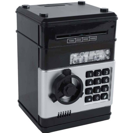 Trezor černý s odemykáním na kód set s penězi na baterie Světlo Zvuk