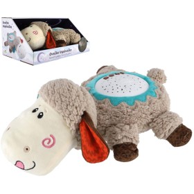 PLYŠ Ovečka baby usínáček projektor na baterie pro miminko Světlo Zvuk