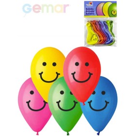 GEMAR Balónky nafukovací 26cm Pastelové barevné potisk SMILE set 10ks