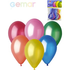 GEMAR Balónky nafukovací 26cm Metalické barevné set 10ks v sáčku