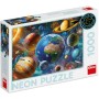 DINO Puzzle 1000 dílků Planety 66x47cm svítí ve tmě neon skládačka