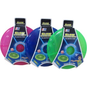 Disk létající fisbee UFO házecí talíř na baterie Světlo 3 barvy