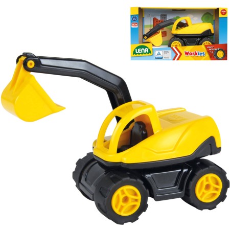 LENA Workies auto bagr 12cm pracovní stroj žlutý plast
