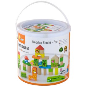 VIGA DŘEVO Baby stavebnice ZOO kostky 50ks v kyblíku *DŘEVĚNÉ HRAČKY*