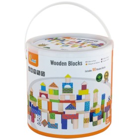 VIGA DŘEVO Baby kostky stavebnice 100ks v kyblíku *DŘEVĚNÉ HRAČKY*