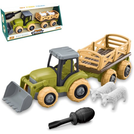 Traktor s vlekem s ovcemi montážní šroubovací set s nástrojem volný chod