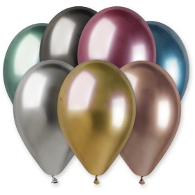 GEMAR Balónek nafukovací 33cm kovový lesk chrom různé barvy 1ks