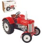 KOVAP Traktor Zetor 50 Super model 1:25 červený plechový na klíček kov 0385