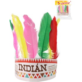 KARNEVAL Čelenka indiánská barevné peří *KARNEVALOVÝ DOPLNĚK*