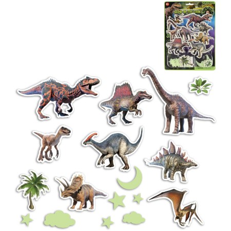 Nálepky Dinosauři + noční obloha nástěnná dekorace ve tmě svítící